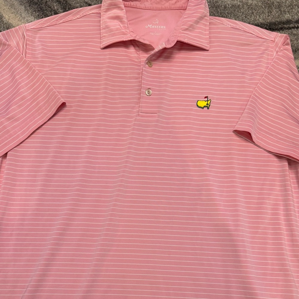Masters Pink Striped Polo Shirt, Men’s Sz L